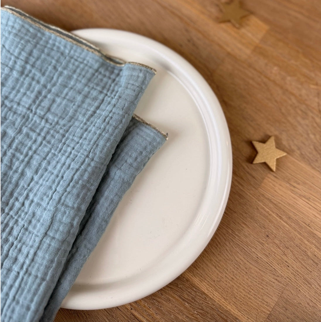 2 Serviettes de Table en Double Gaze de Coton – 40x40 cm