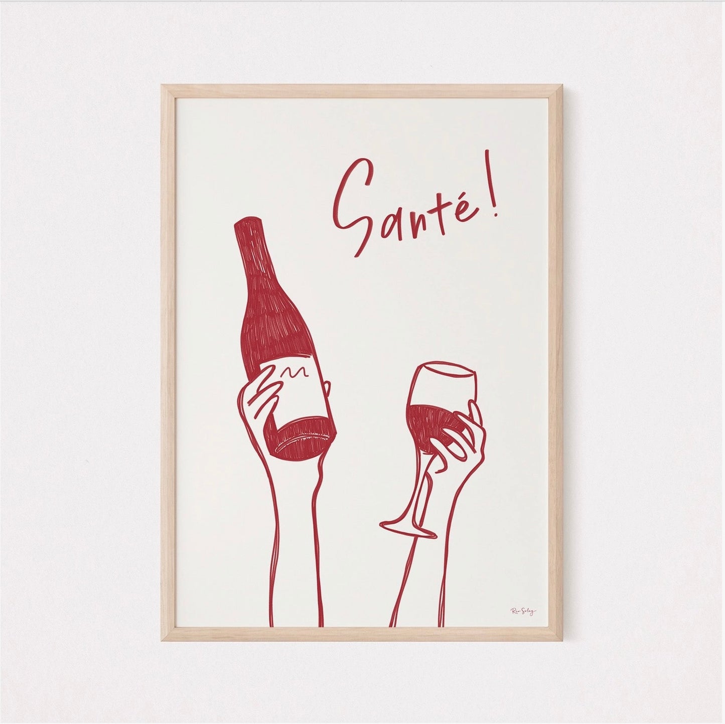 Affiche A5 Santé ! Impression d'art de vin français