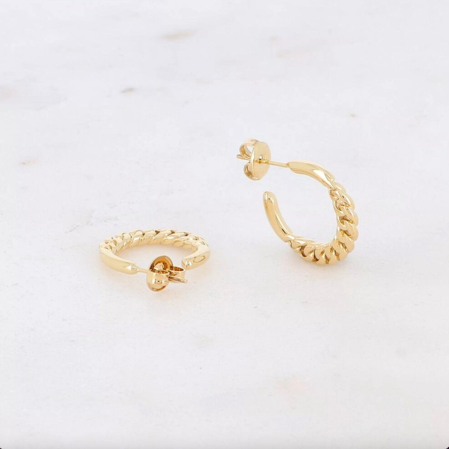 Boucles d'oreilles - mini Créoles effet maille ajourée