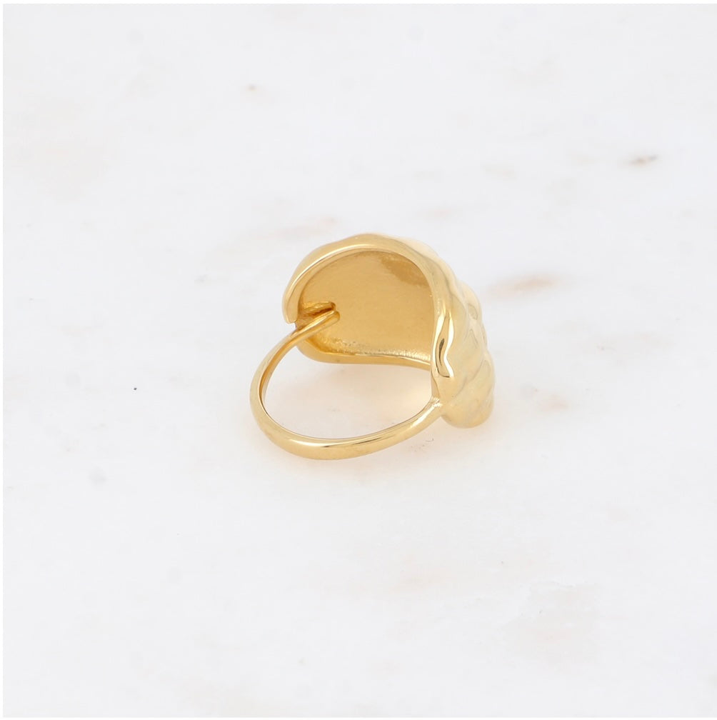 Bague bombée et quadrillée