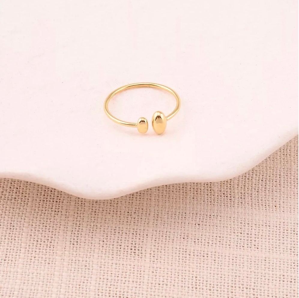 Bague ouverte double ovale