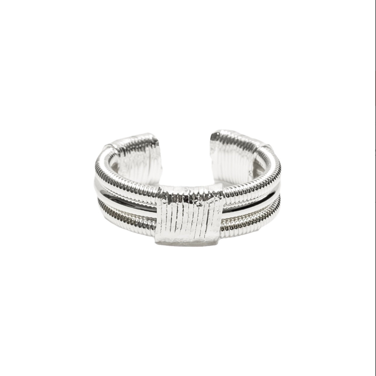 Bague deux cordes de basse plaqué argent
