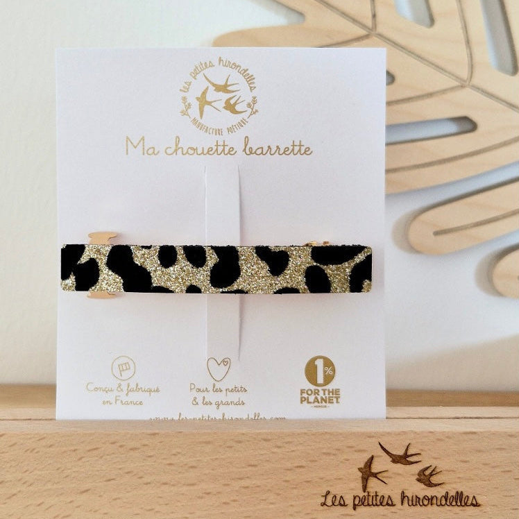 Barrette clip pailletée léopard