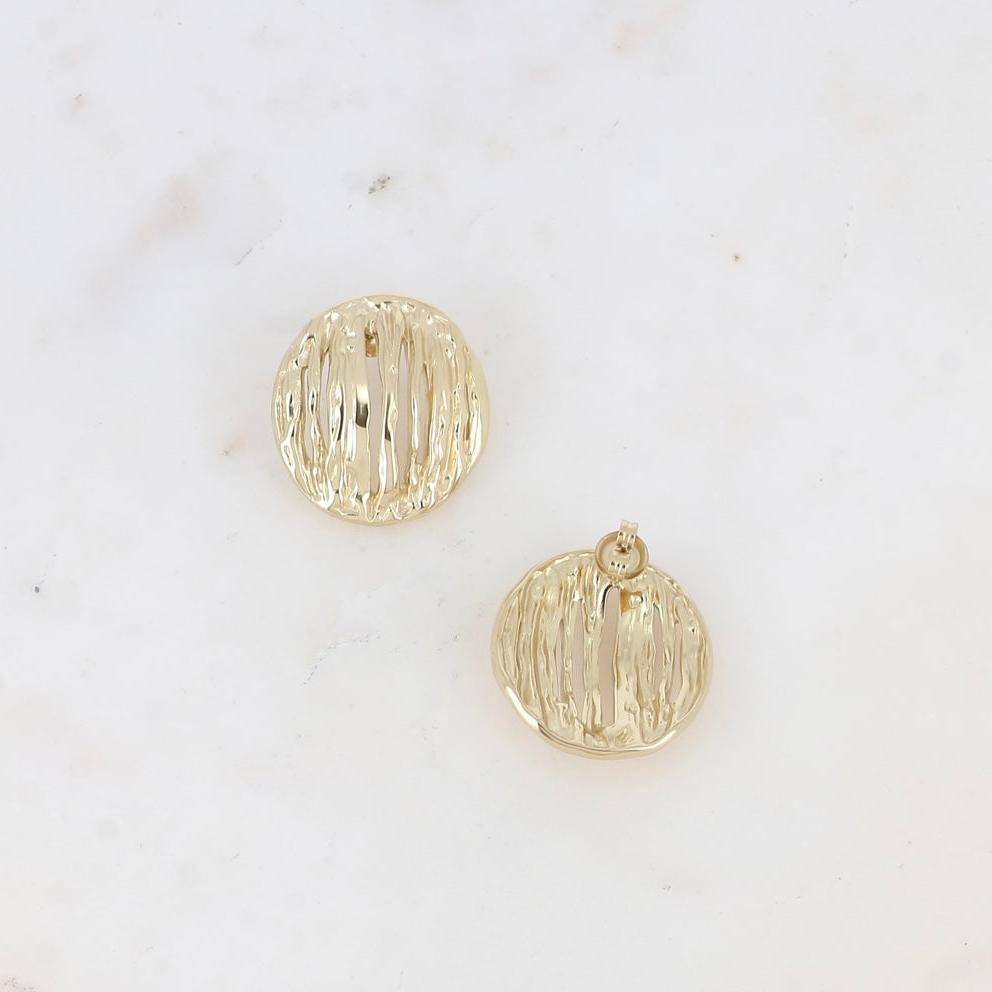 Boucles d'oreilles - Pièce ovale et texturée