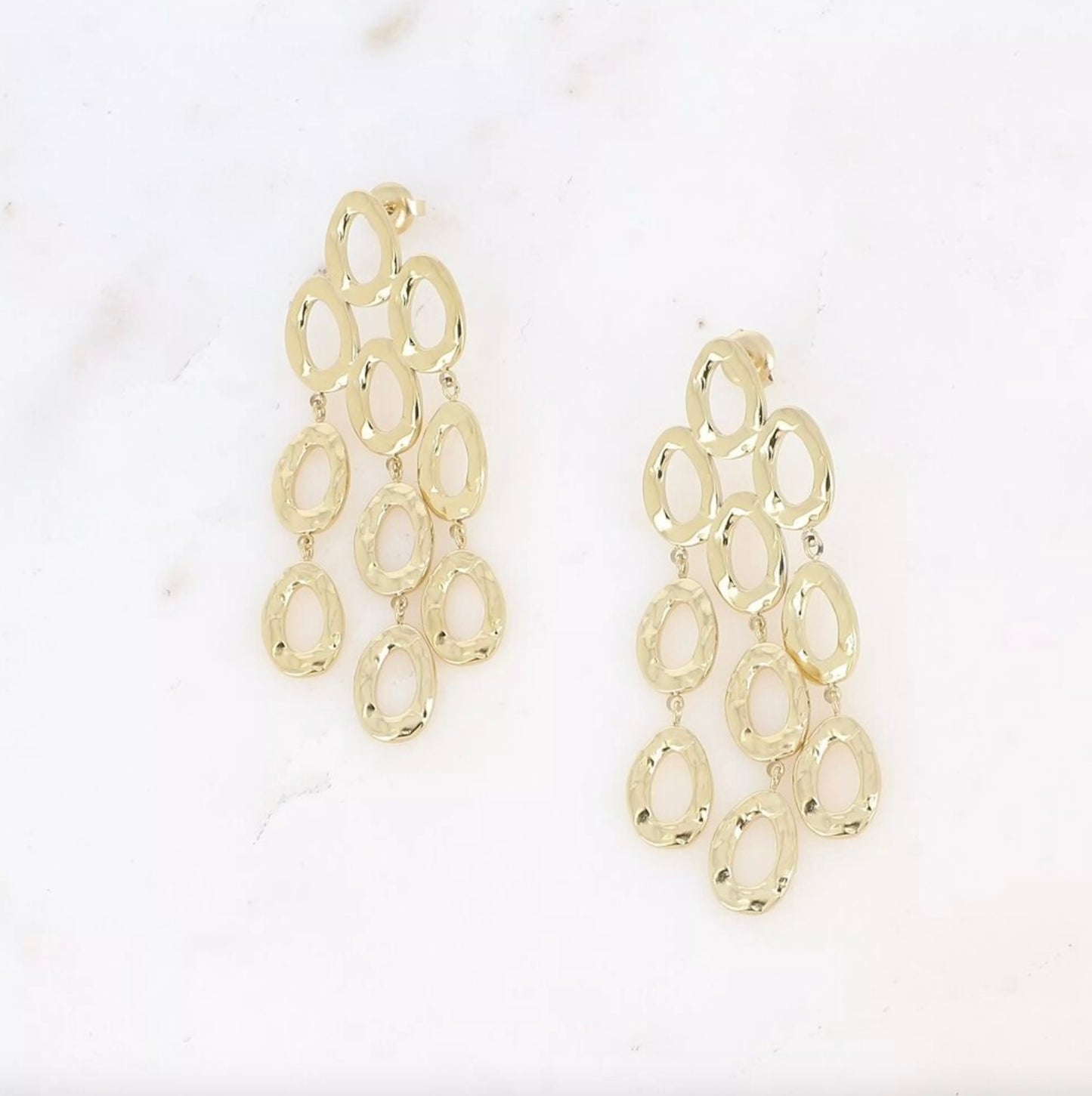 Boucles d'oreilles - bulles ovales ajourées
