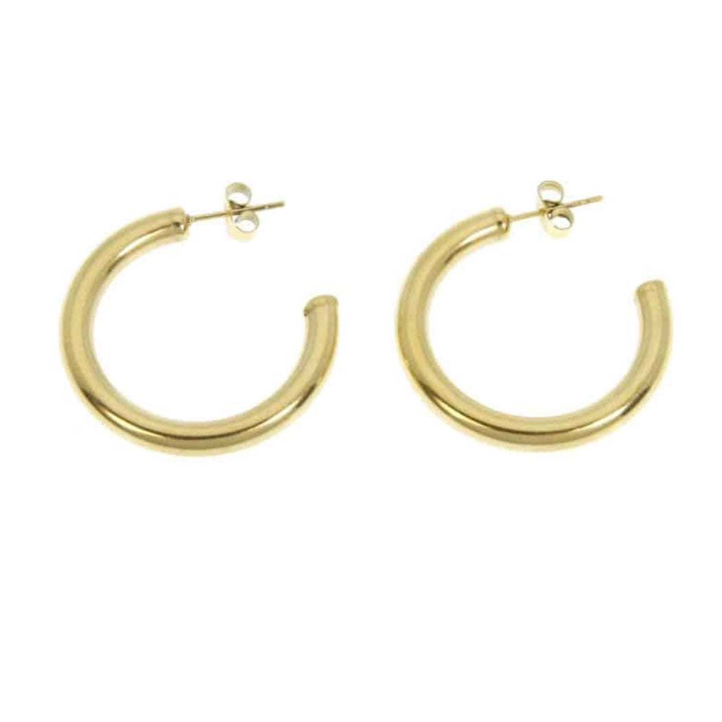 Boucles d'oreilles - créoles épaisses lisses Moyennes