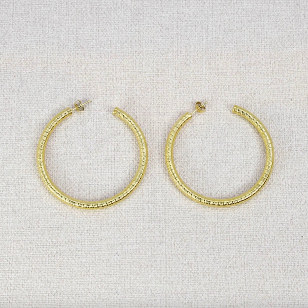 Boucles d'oreilles - créoles grandes striées
