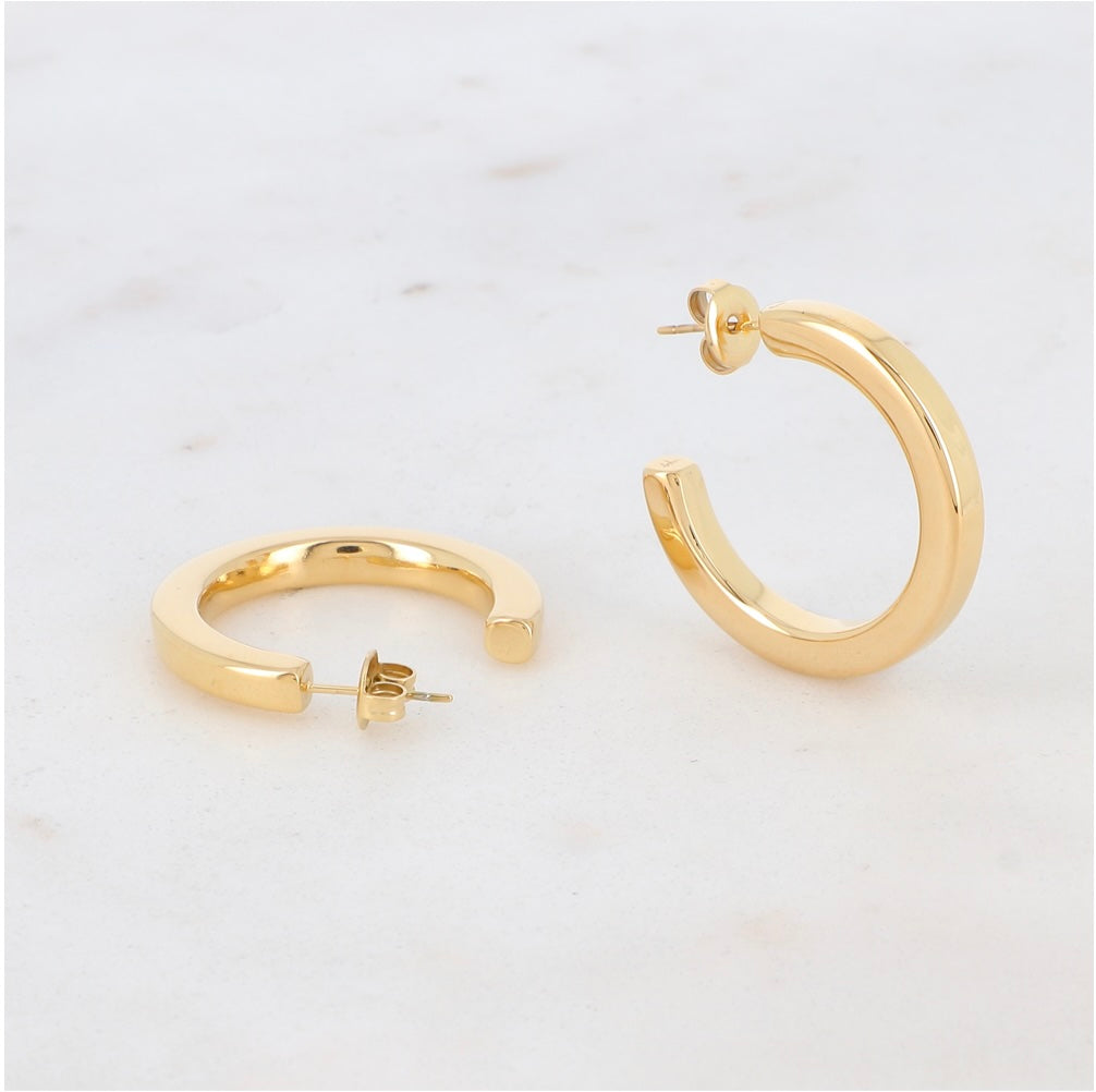 Boucles d'oreilles - créoles moyennes lisses