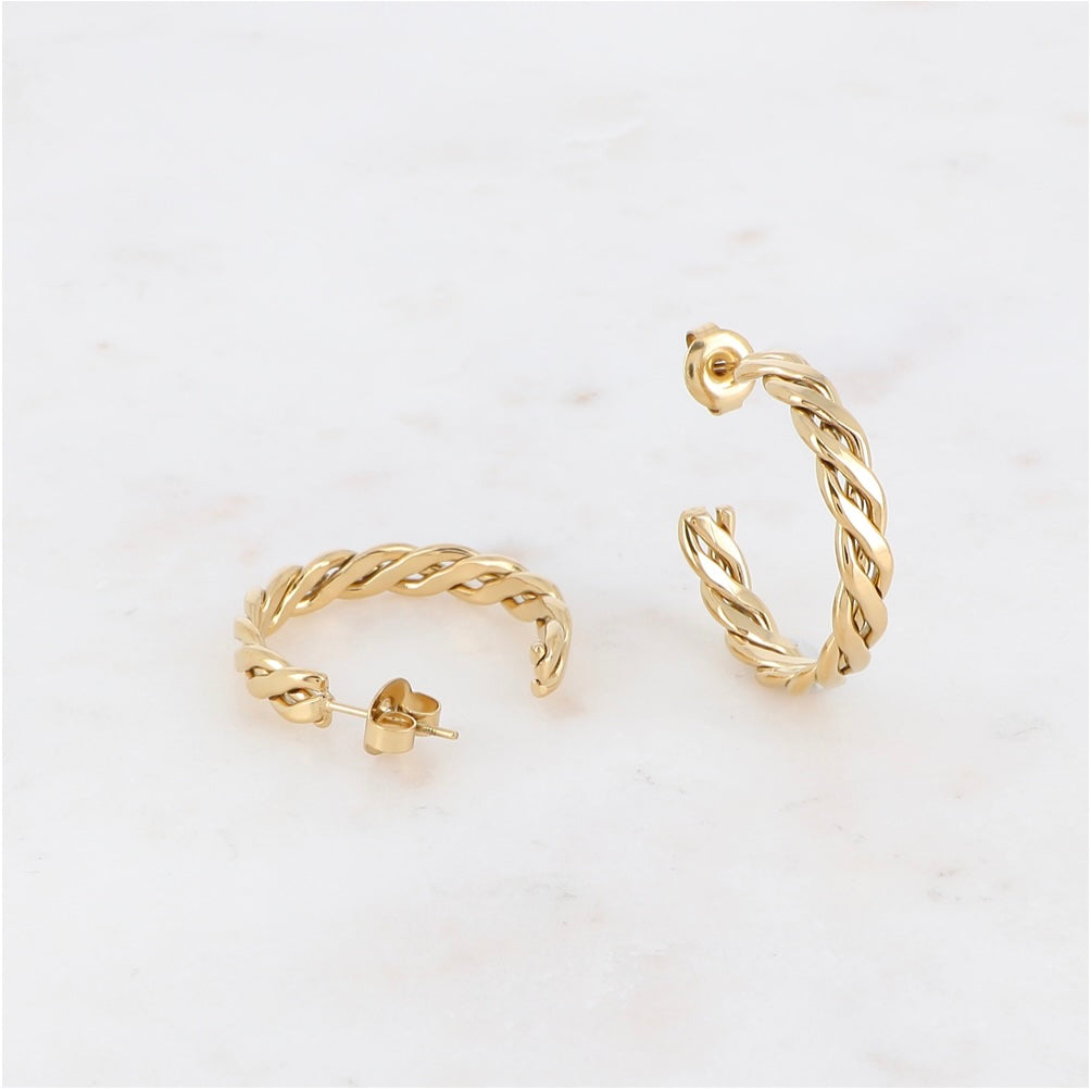 Boucles d'oreilles - créoles tresses