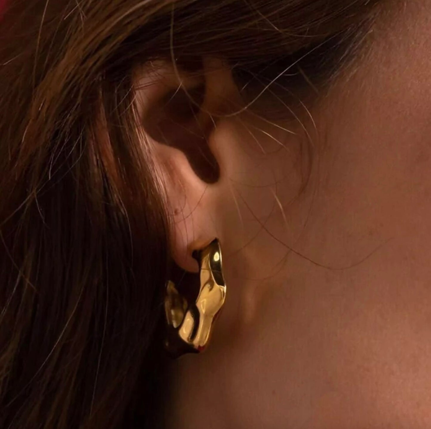 Boucles d'oreilles - créoles vague d'eau