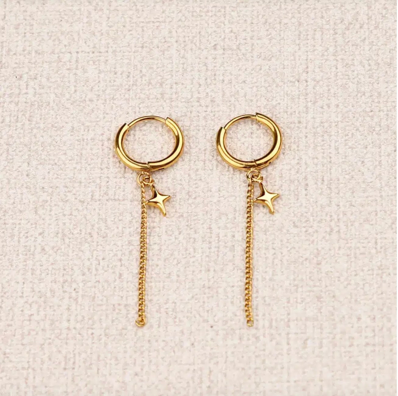 Boucles d'oreilles - mini créole chaine fine étoile