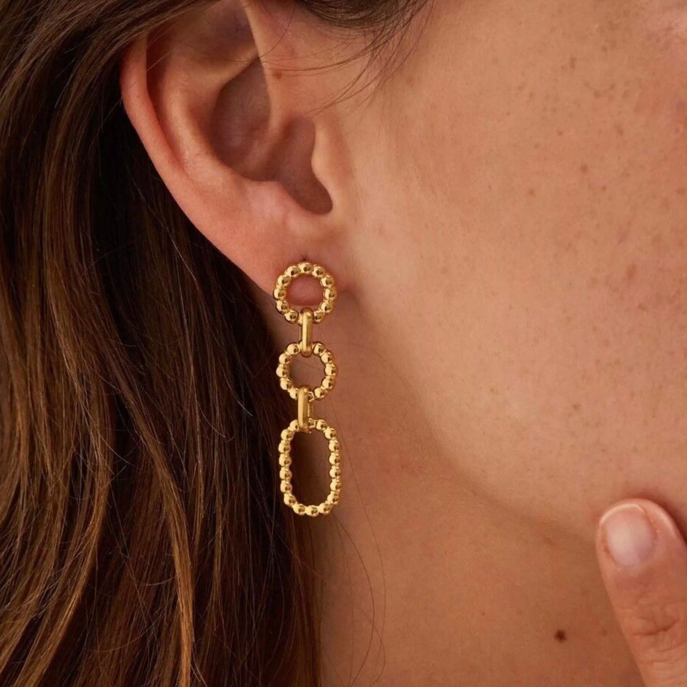 Boucles d'oreilles - pendantes anneaux boules