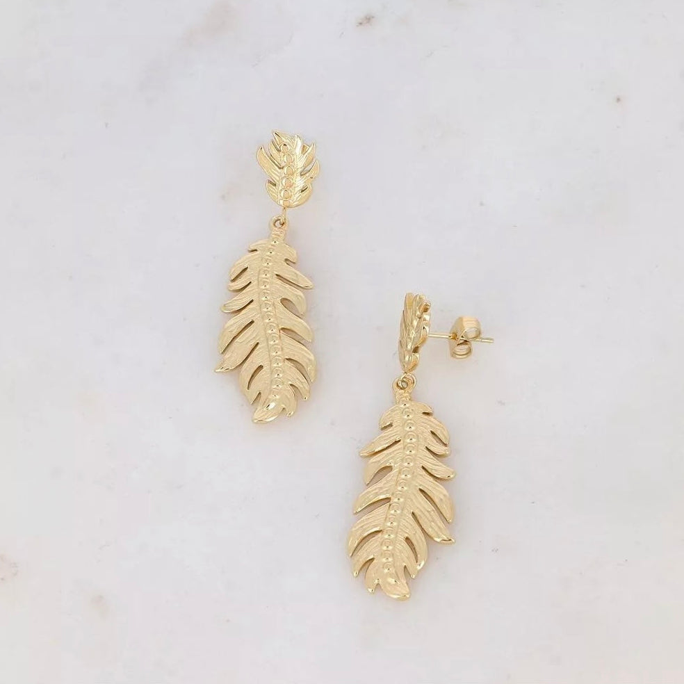 Boucles d'oreilles - pendantes feuillage