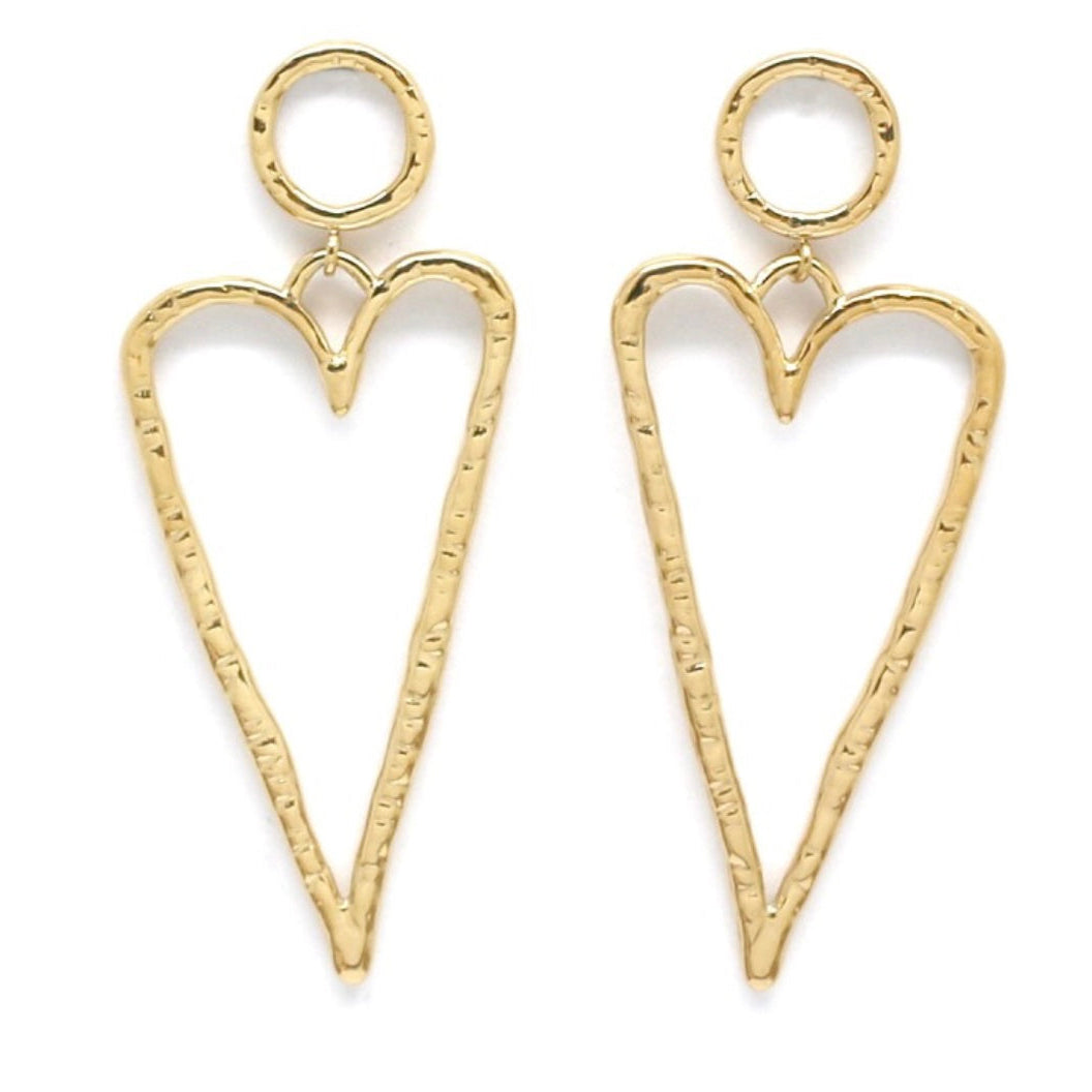 Boucles d'oreilles - pendantes long coeur