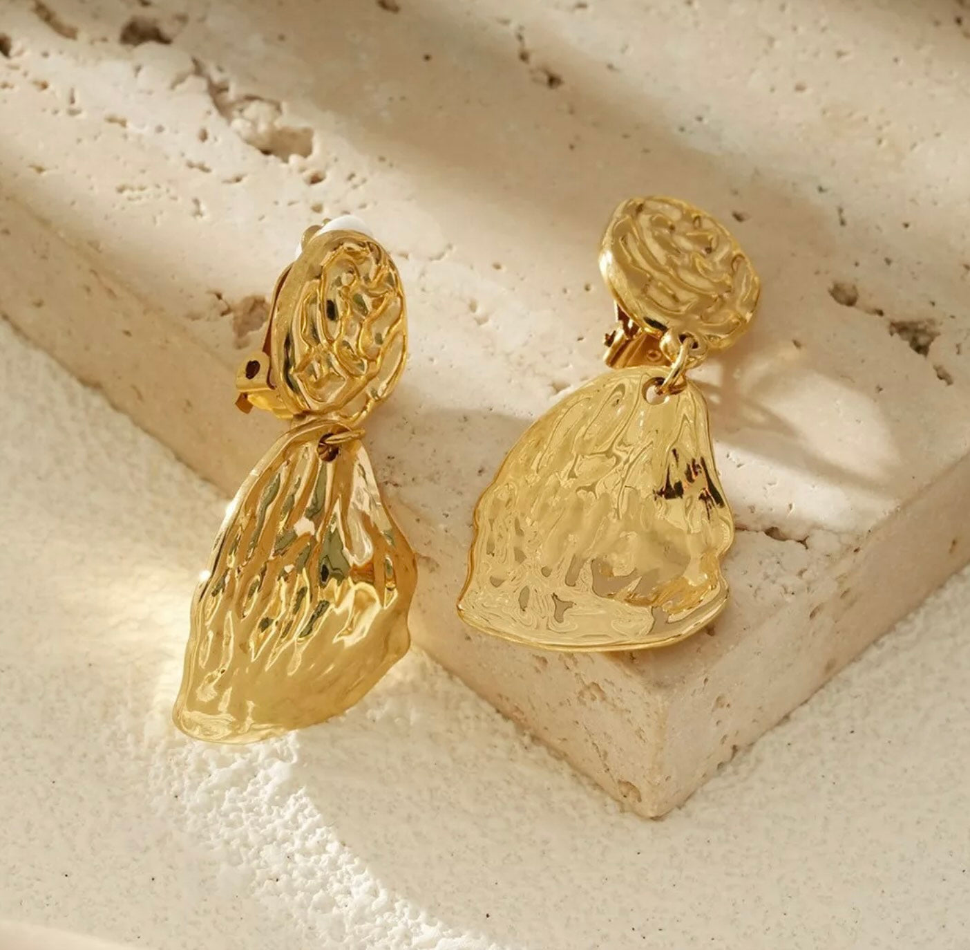 Boucles d'oreilles clip pétales