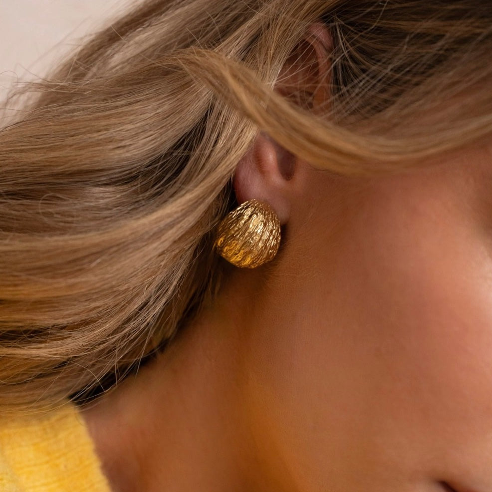 Boucles d'oreilles créoles anneau large texturé