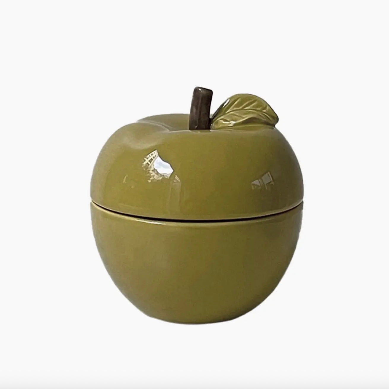 Bougie Pomme céramique Vanille Kaki