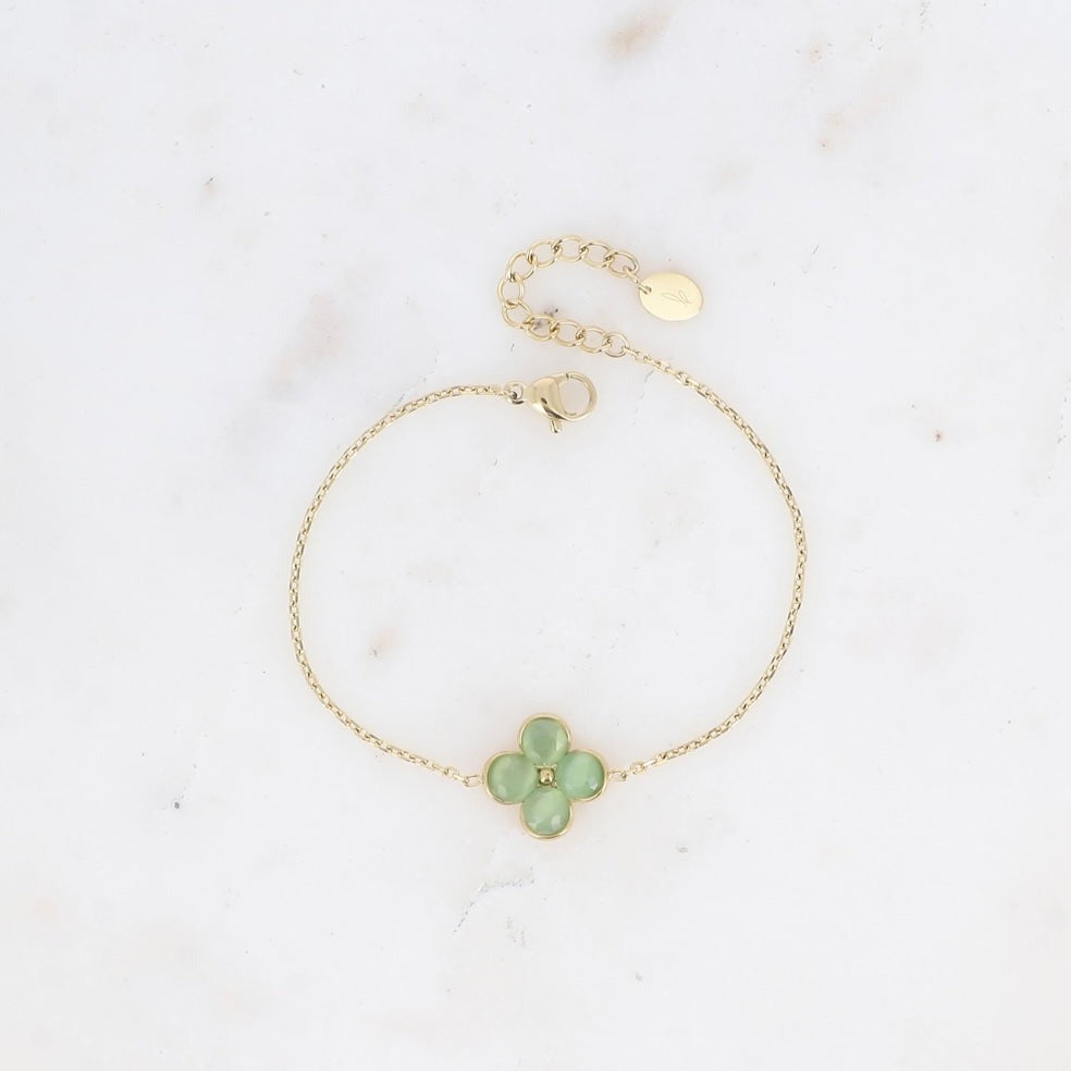 Bracelet trèfle pierres