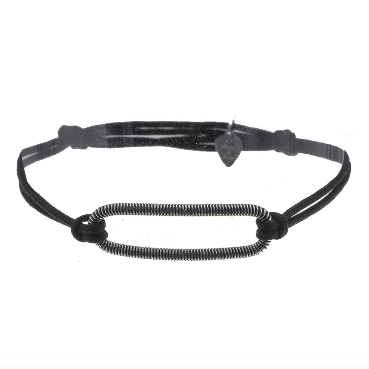 Bracelet Homme oval corde de basse argent veilli