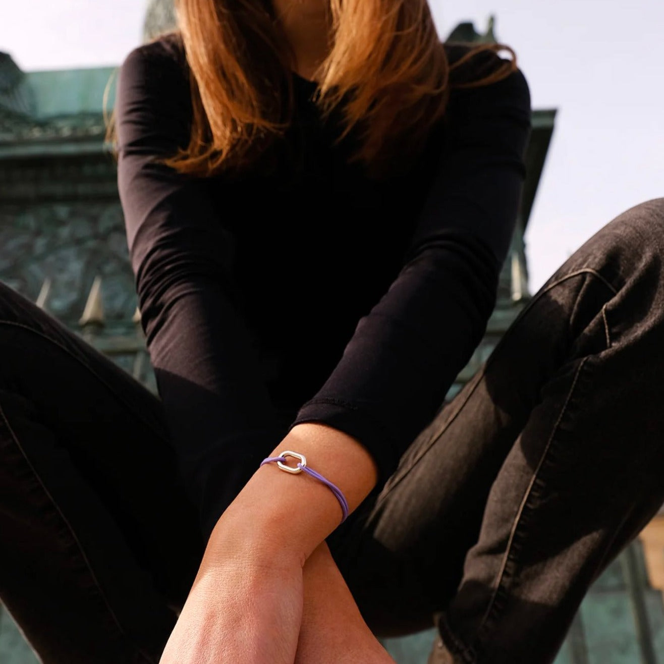 Bracelet Maillon 16mn plaqué argent - lien fin Lila