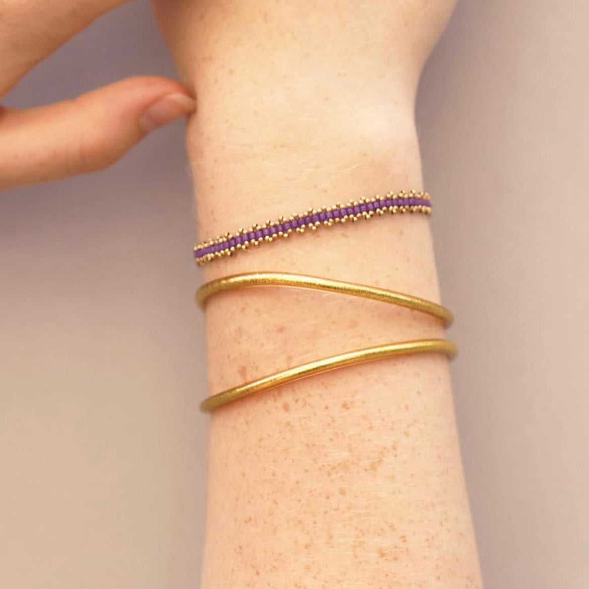 Bracelet Malou pierre mauve