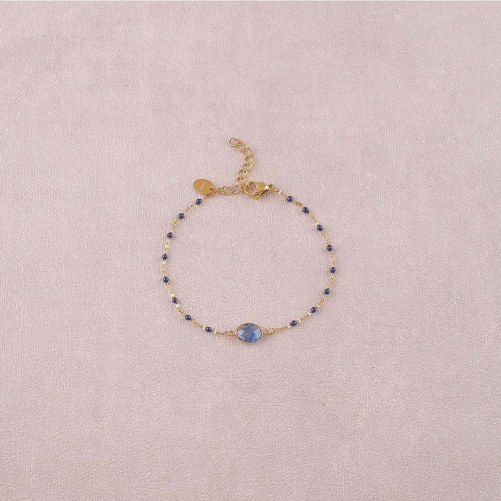Bracelet chaine émaillée pierre ovale
