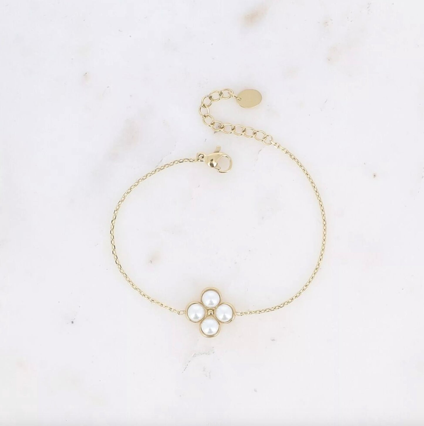 Bracelet trèfle pierres