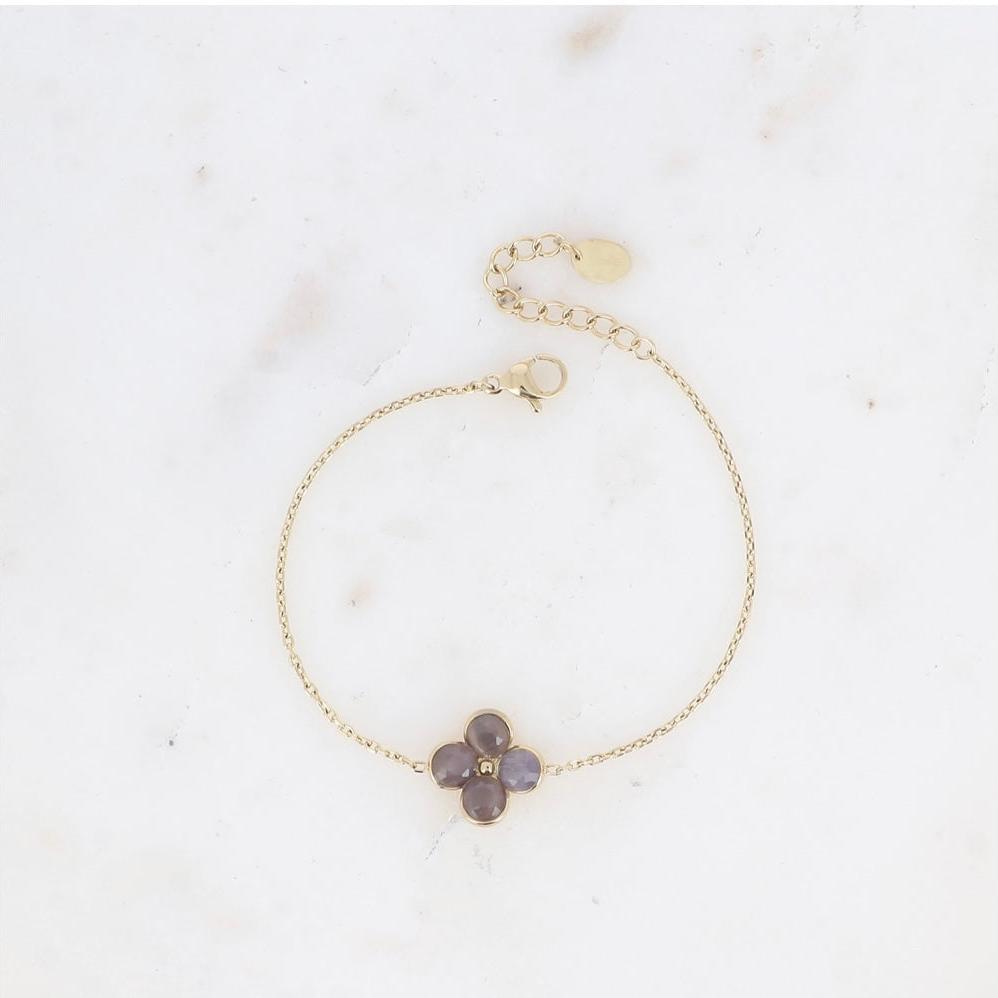 Bracelet trèfle pierres
