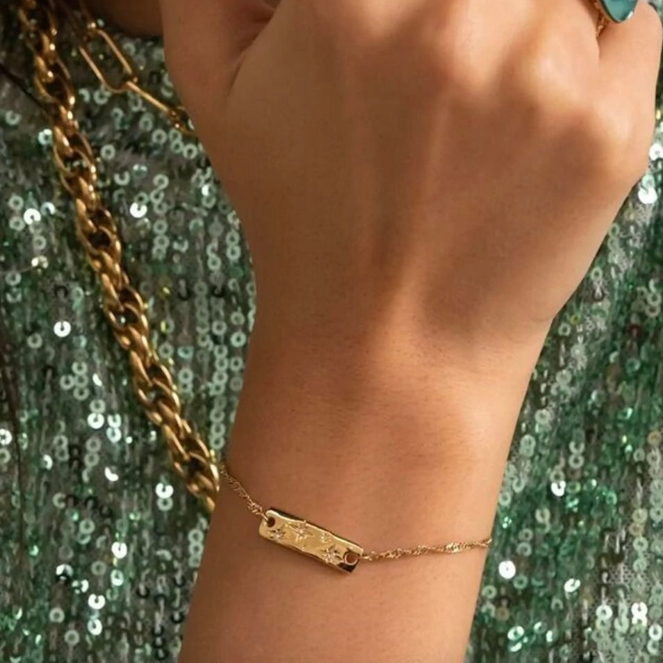 Bracelet barre étoilée