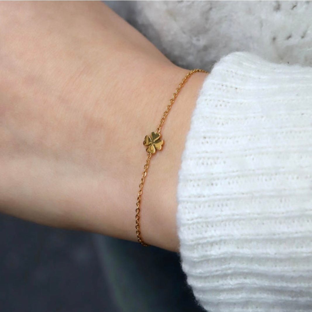 Bracelet chaine mini trèfle
