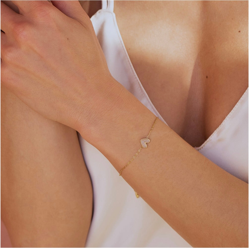 Bracelet coeur émaillé