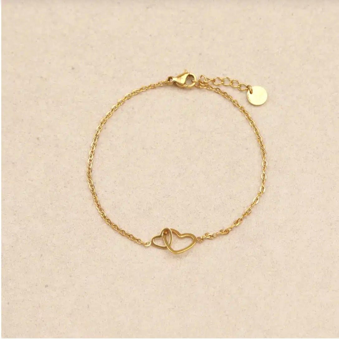 Bracelet coeur enlacés