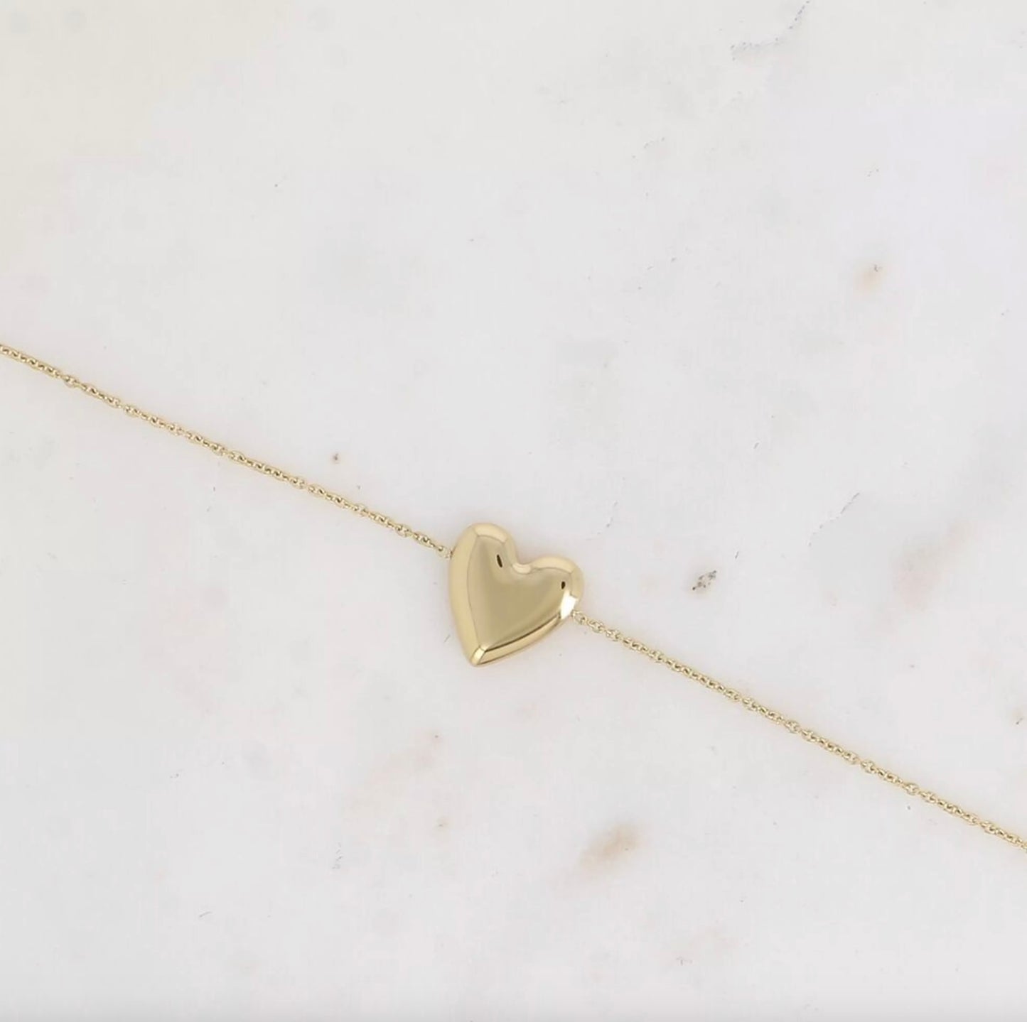 Bracelet coeur lisse doré