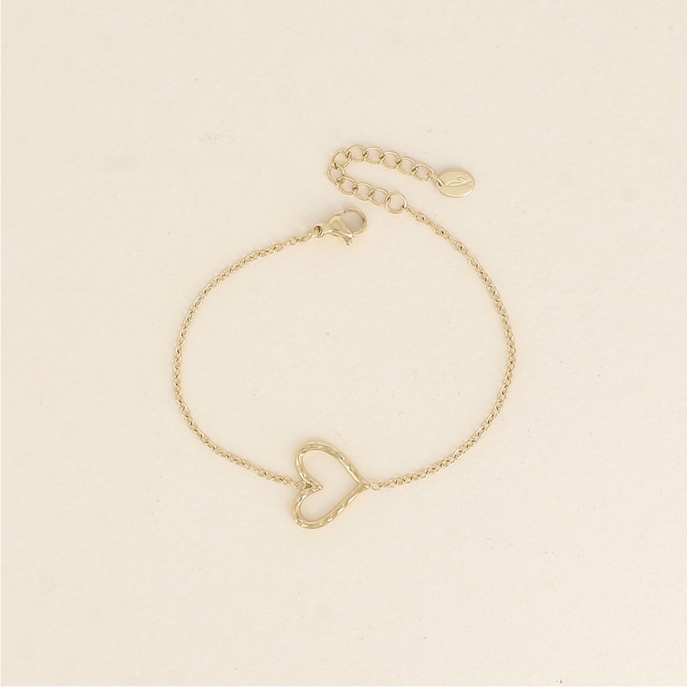 Bracelet coeur martelé