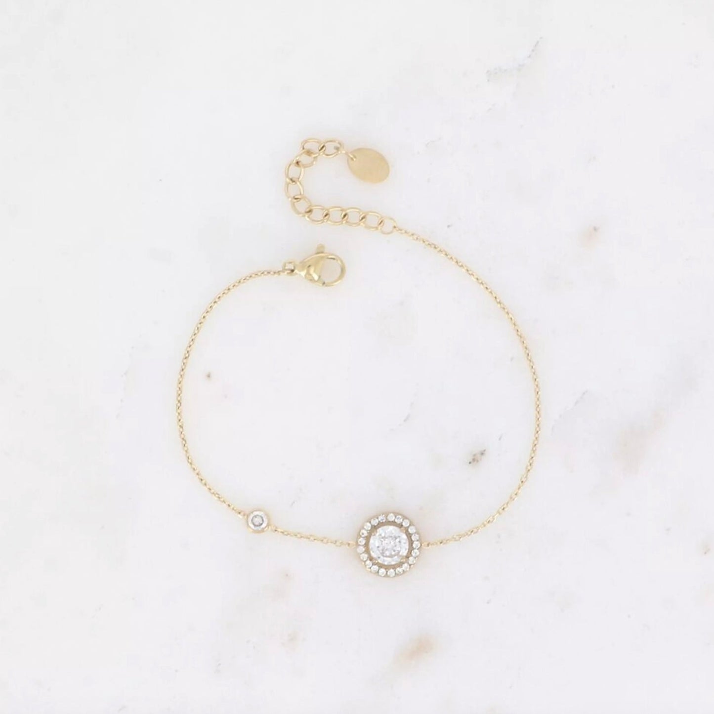 Bracelet cristal rond et oxydes de zirconium