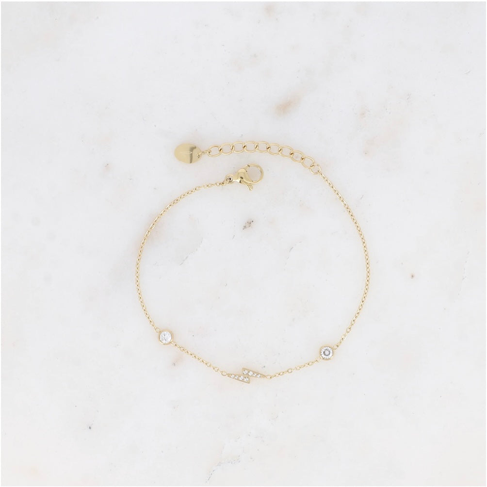 Bracelet éclair et pierre zirconium