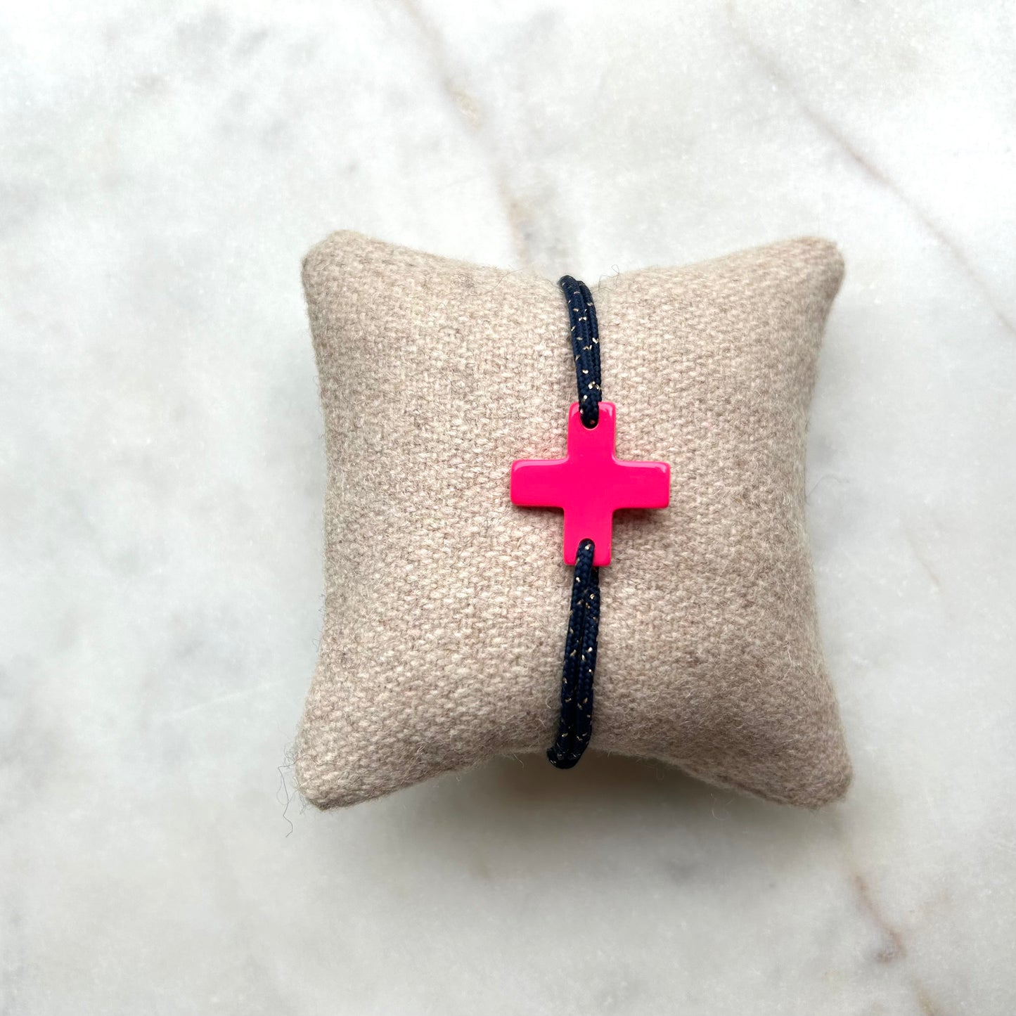 Bracelet acétate grosse croix