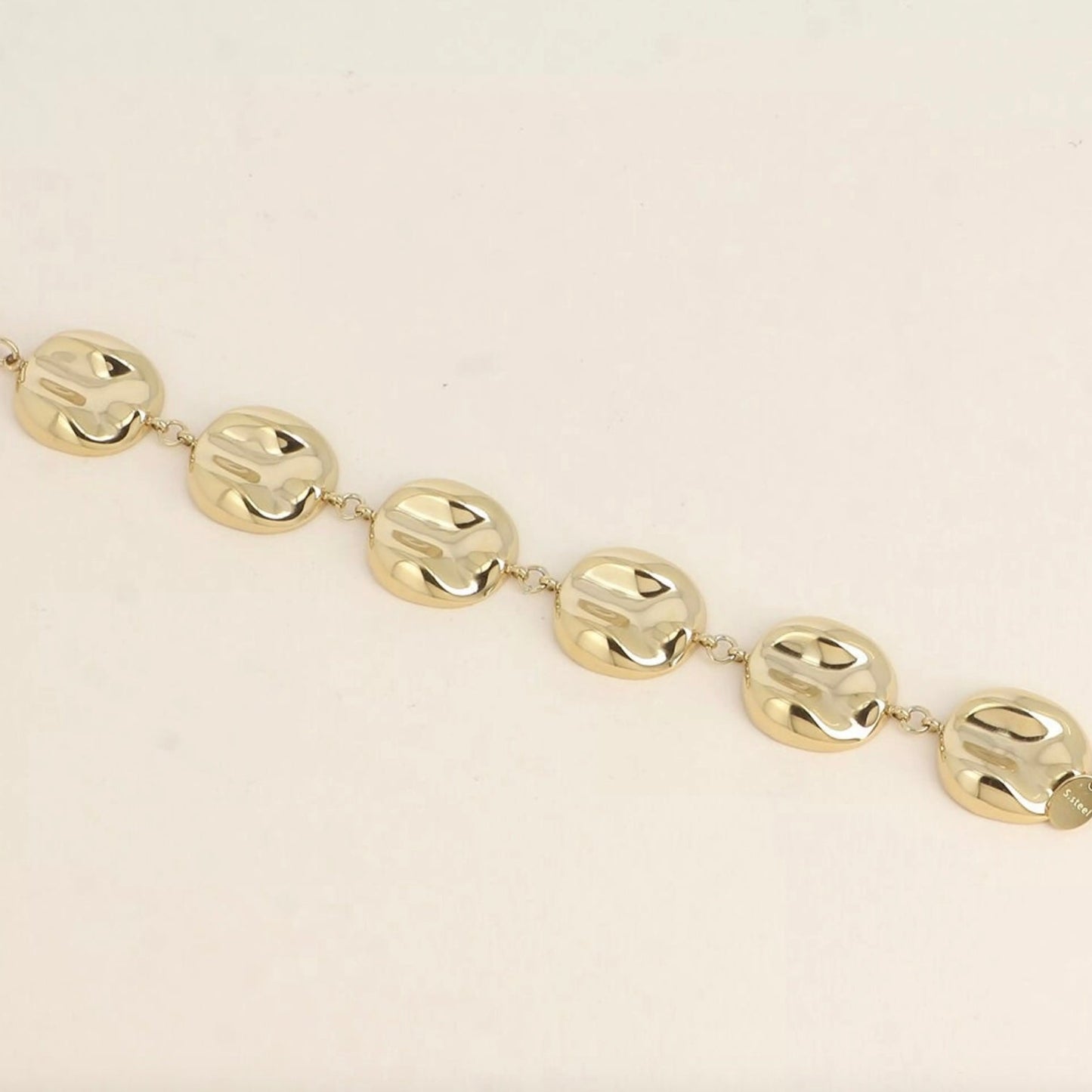 Bracelet maillons ronds martelés