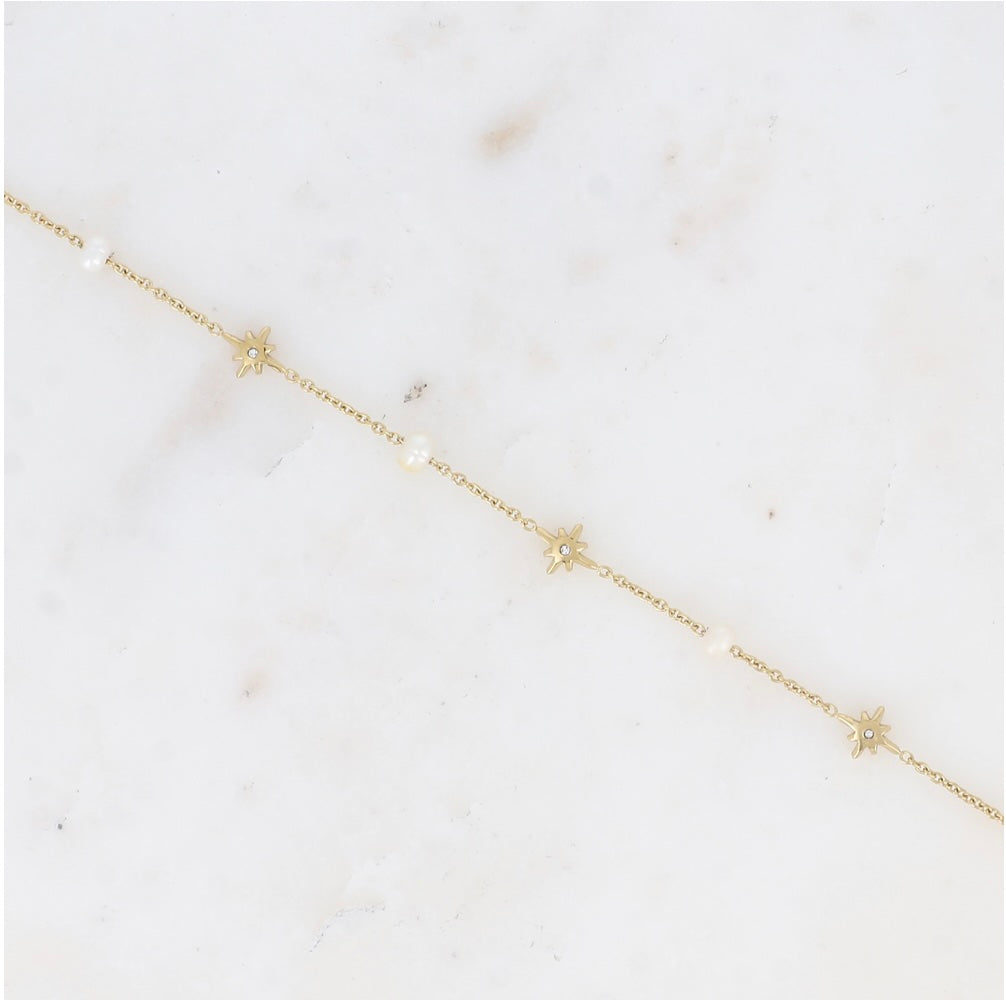Bracelet perles d'eau douce étoiles du nord