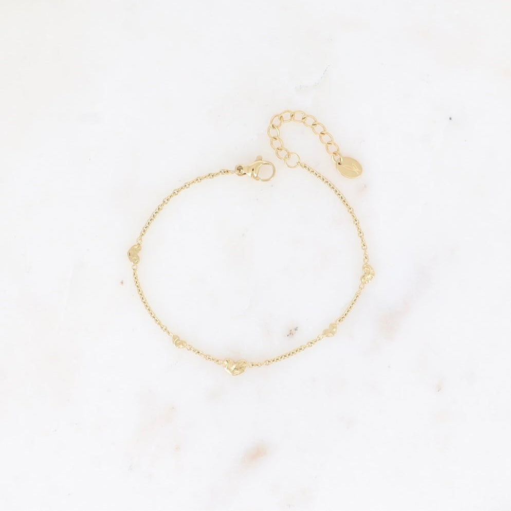 Bracelet petits coeurs martelés