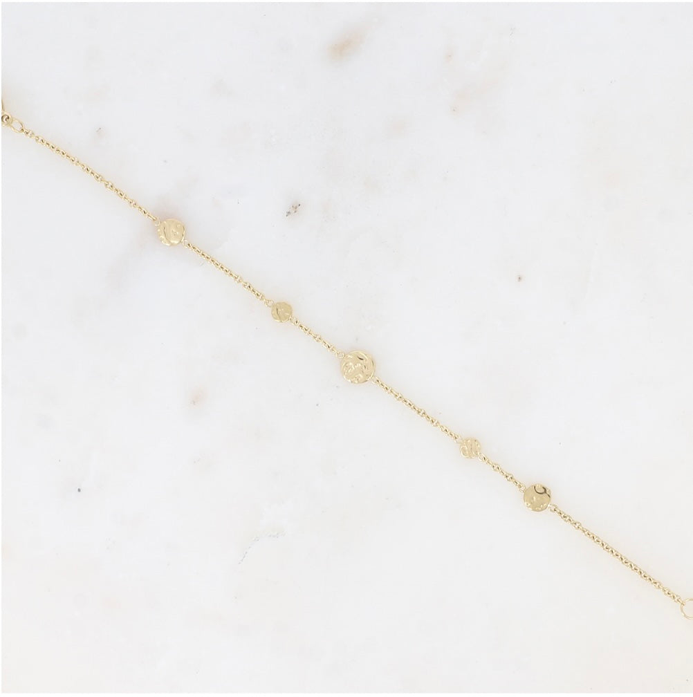 Bracelet petits ronds martelés