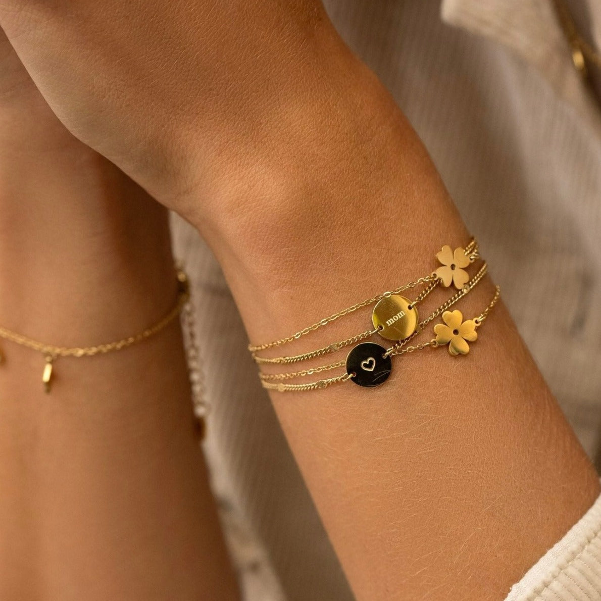 Bracelet trefle & Mom