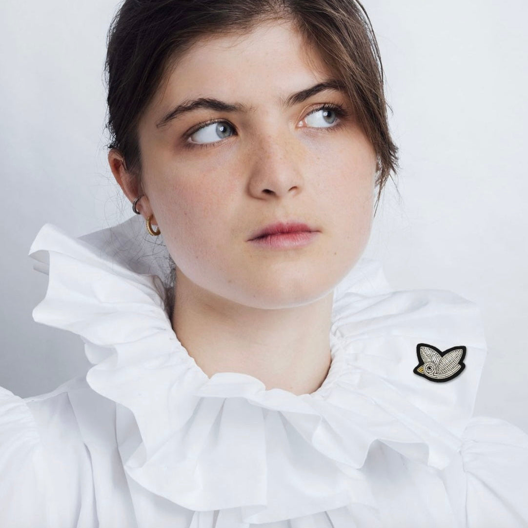 Broche Oiseau piou piou Argent