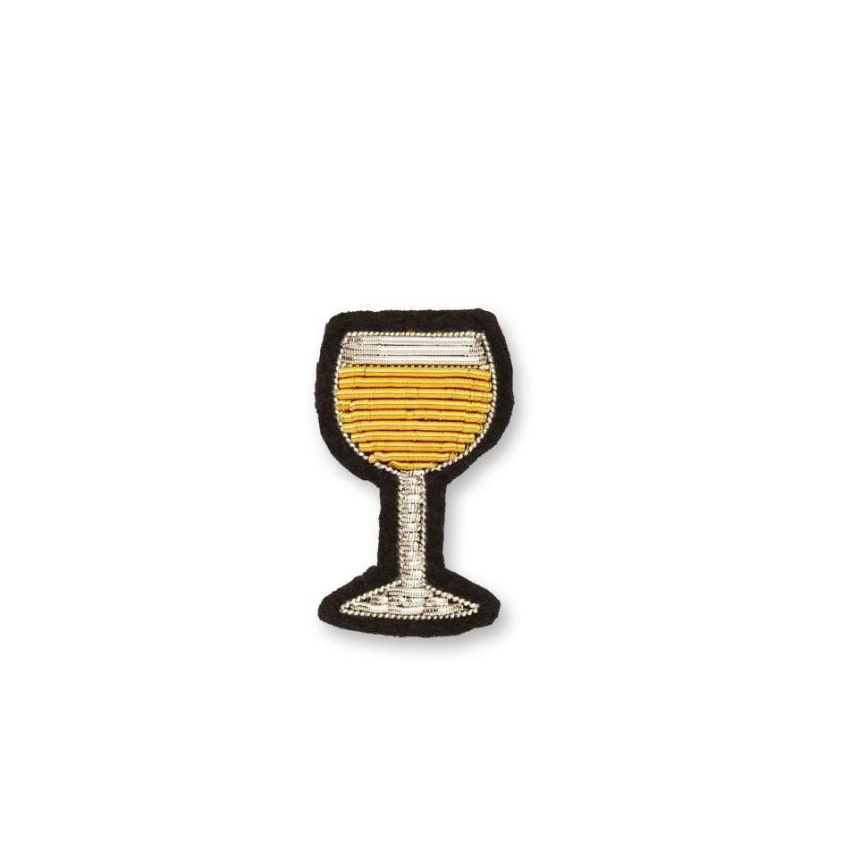Broche verre de blanc