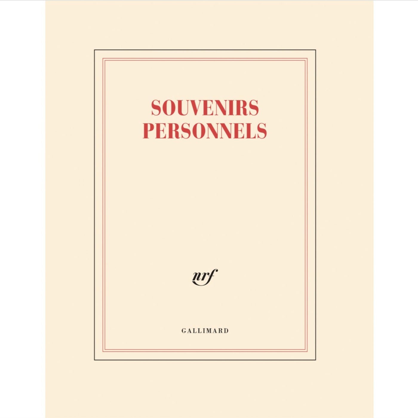 Cahier "Souvenirs personnels"