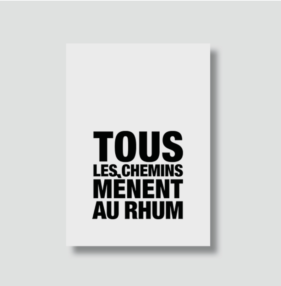 Carte Postale Tous les chemins menent au rhum