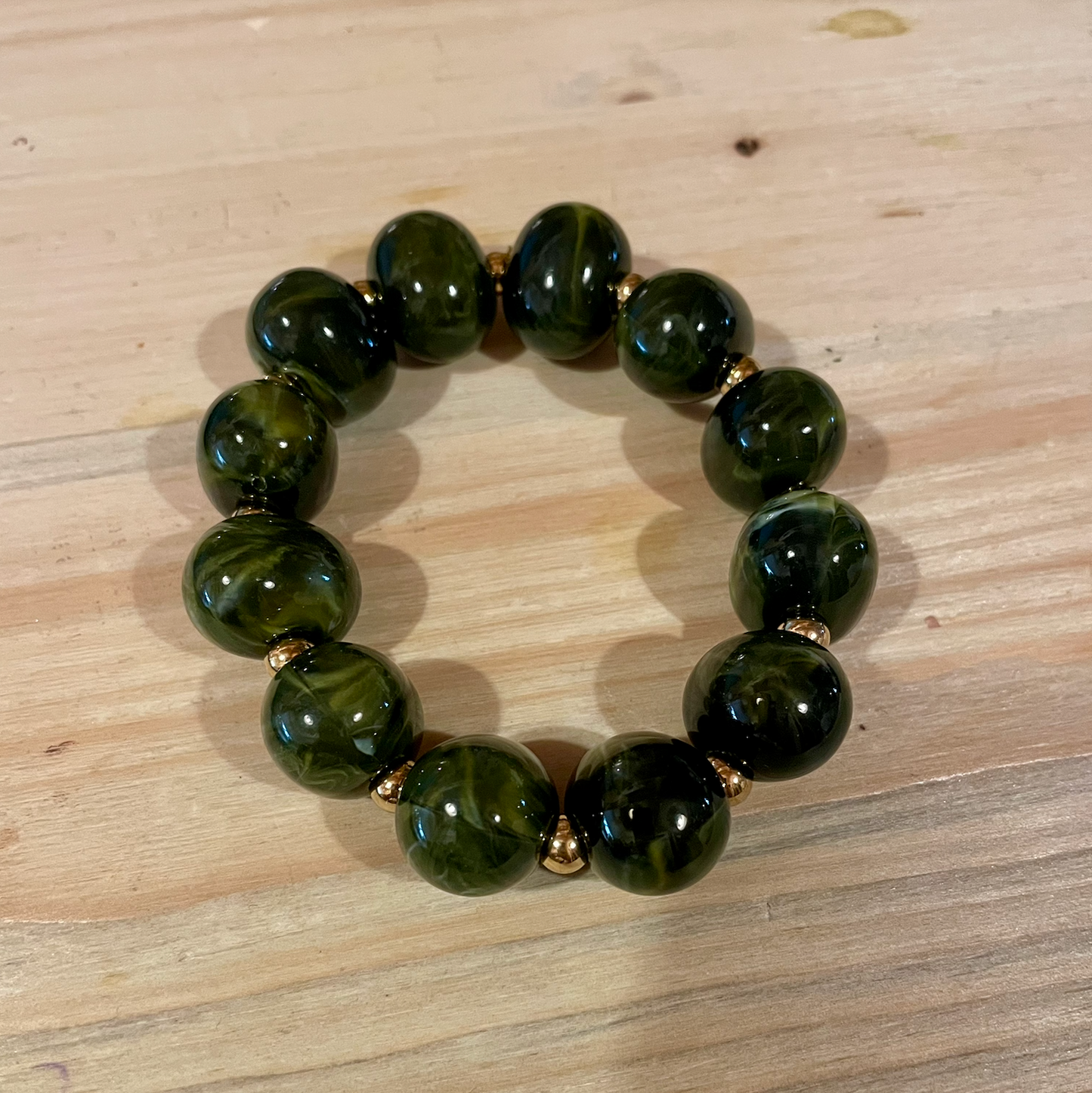 bracelet billes résine