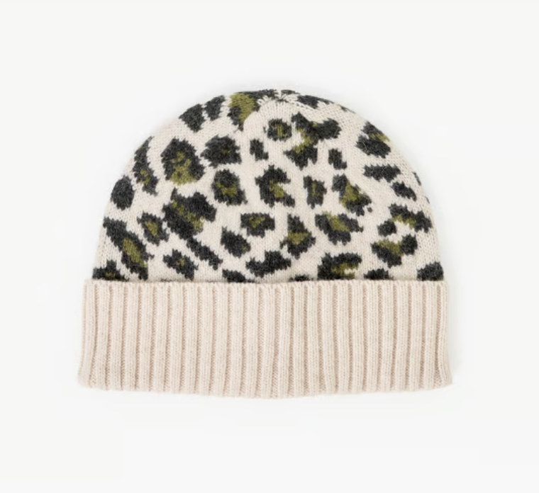 Bonnet Laine et Angora Léopard
