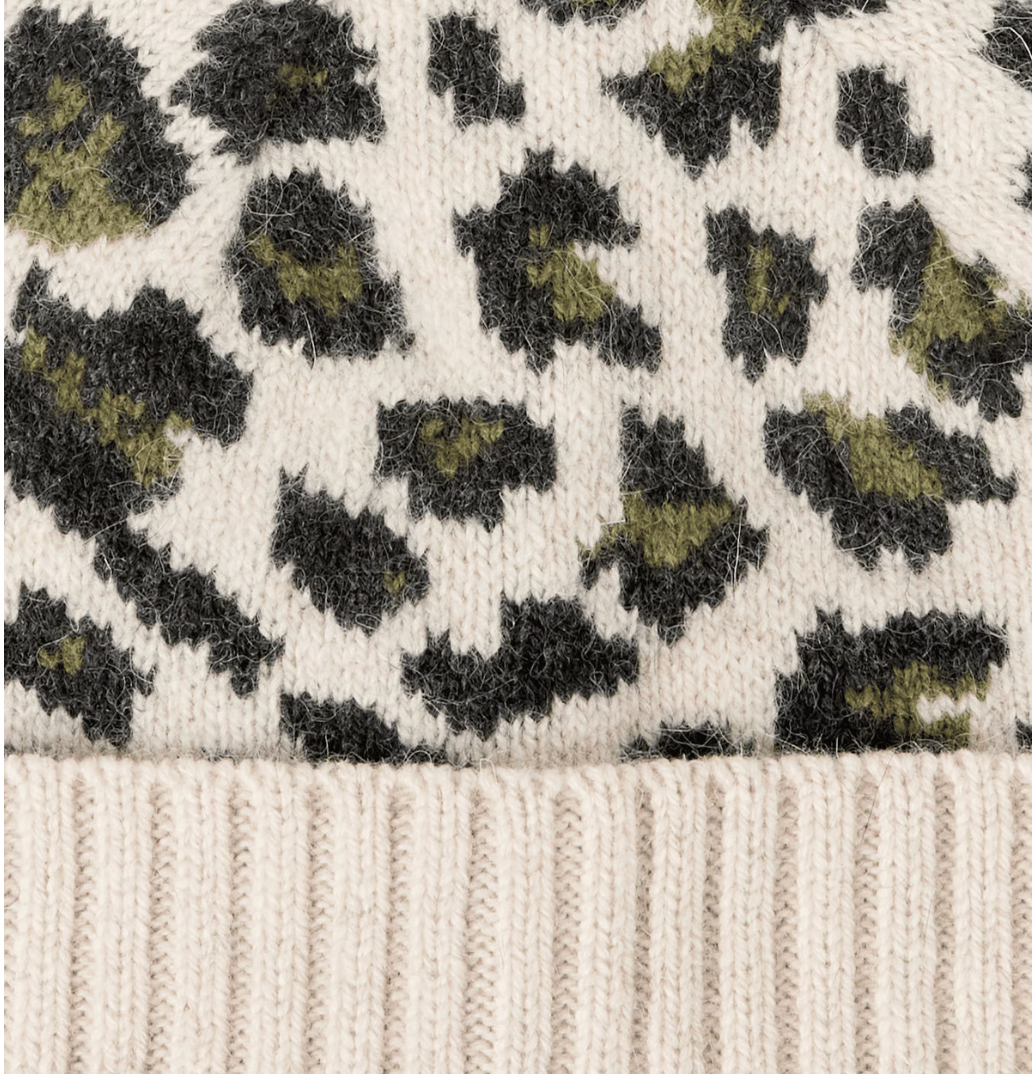 Bonnet Laine et Angora Léopard