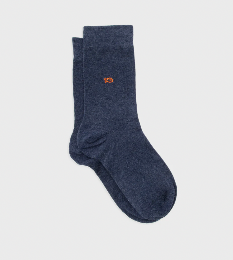 Chaussettes Coton Bleu chiné